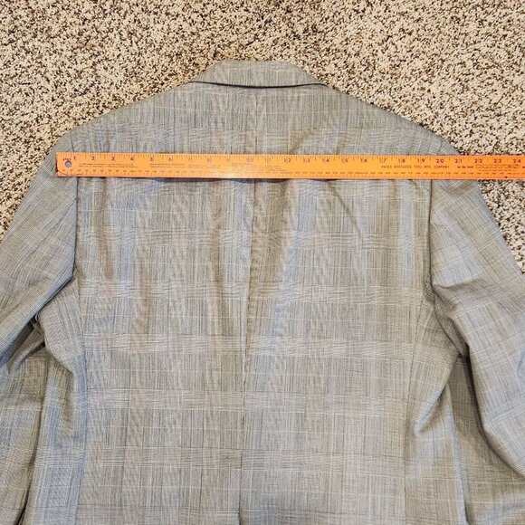 Jos A Bank Blazer Mens 42R 100% Wool Black Windowpane Plaid Sport Coat Jacket - Picture 13 of 13